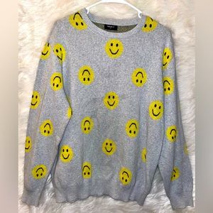 Mens Smiley-Face Sweater